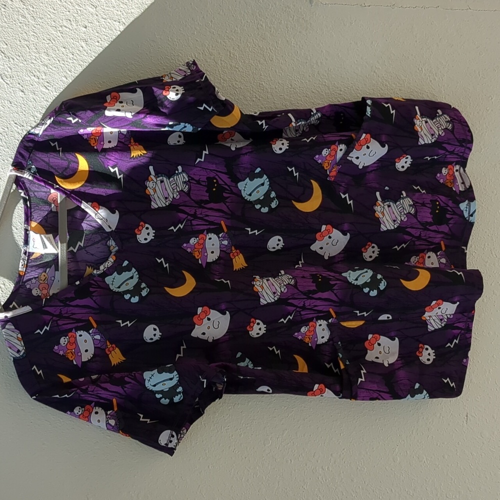 Hello Kitty Scrub Top Halloween Sanrio 2XL